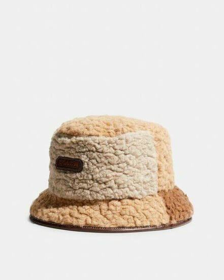 Fashion 4 Coach Patchwork Sherpa Bucket Hat