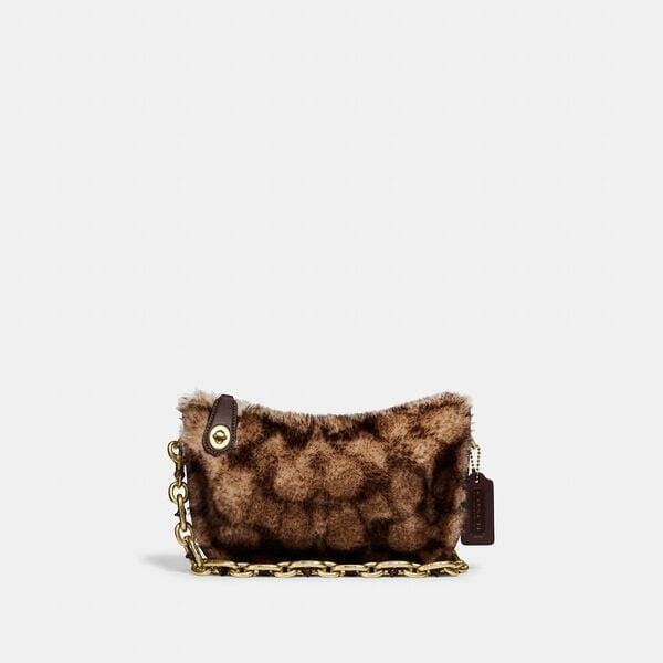 Fashion 4 Coach Swinger Bag With Chain In Signature Shearling