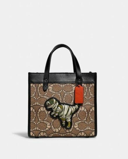 Fashion 4 Coach Coach x Michael B. Jordan Field Tote 22 In Mummified Signature Canvas With Rexy