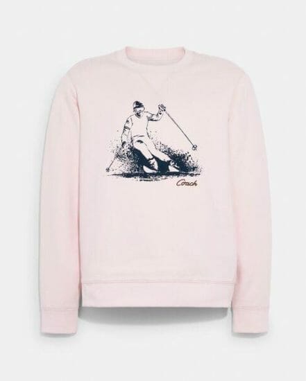 Fashion 4 Coach Ski Graphic Crewneck Sweatshirt In Organic Cotton