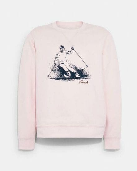 Fashion 4 Coach Ski Graphic Crewneck Sweatshirt In Organic Cotton
