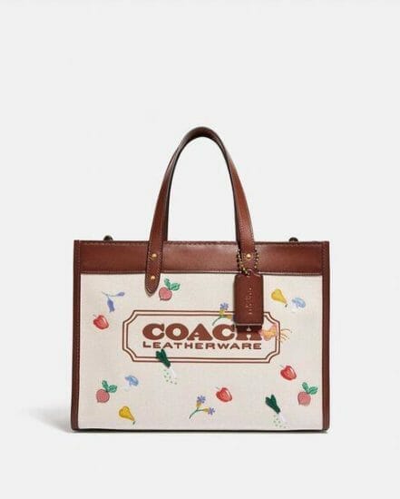 Fashion 4 Coach Field Tote 30 With Garden Embroidery Coach Badge