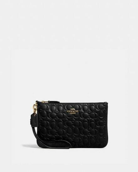 Fashion 4 Coach Small Wristlet In Signature Leather