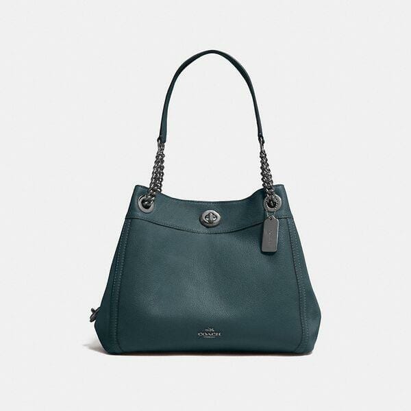 Coach pebble hot sale edie turnlock