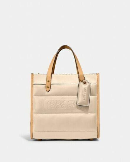 Fashion 4 Coach Field Tote 22 With Colorblock Quilting And Coach Badge