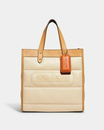 Fashion 4 Coach Field Tote With Colorblock Quilting And Coach Badge