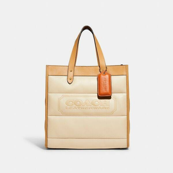 Fashion 4 Coach Field Tote With Colorblock Quilting And Coach Badge