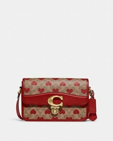 Fashion 4 Coach Studio Shoulder Bag In Signature Canvas With Heart Print