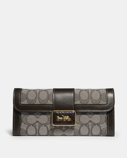 Fashion 4 Coach Alie Wallet In Signature Jacquard With Snakeskin Detail