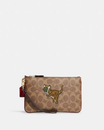 Fashion 4 Coach Lunar New Year Small Wristlet In Signature Canvas With Tiger Rexy