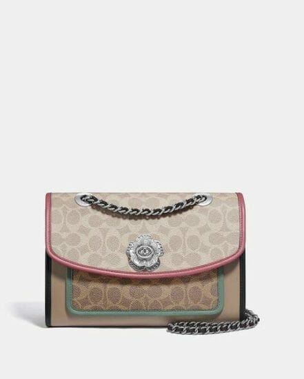 Fashion 4 Coach Parker In Blocked Signature Canvas