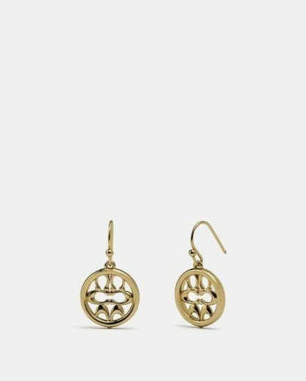 Fashion 4 Coach Pierced Signature Drop Earrings