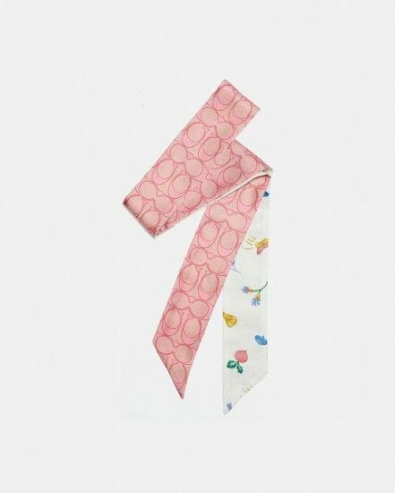 Fashion 4 Coach Signature Garden Print Silk Skinny Scarf