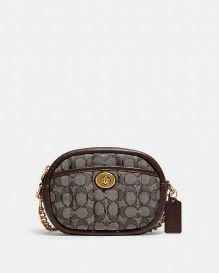 Fashion 4 Coach Small Camera Bag In Signature Jacquard With Quilting