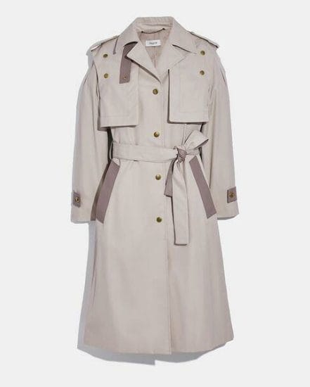 Fashion 4 Coach Cotton Trench With Leather Details