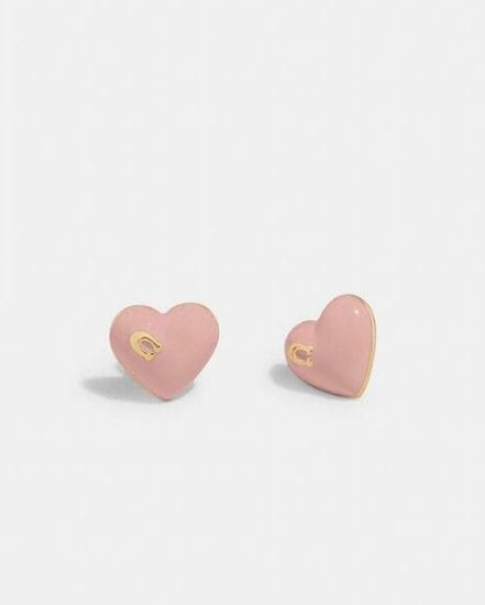 Fashion 4 Coach Enamel Signature Heart Stud Earrings