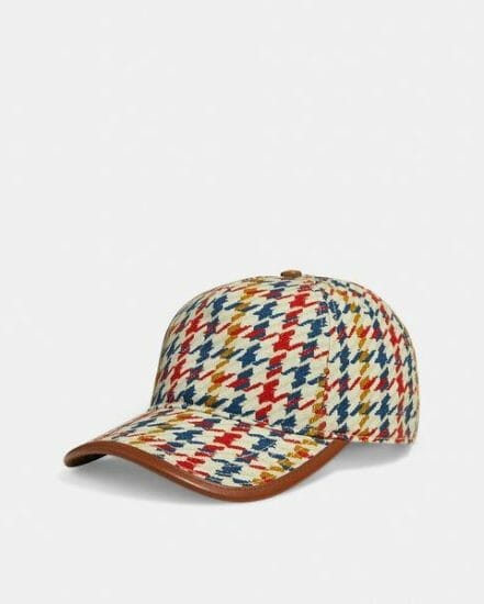 Fashion 4 Coach Houndstooth Baseball Cap In Organic Cotton