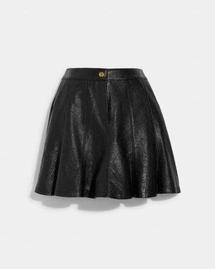 Fashion 4 Coach Leather Mini Skirt