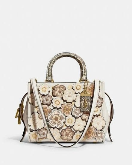 Fashion 4 Coach Rogue 25 In Colorblock With Tea Rose And Snakeskin Detail