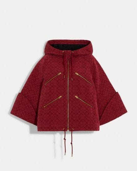 Fashion 4 Coach Signature Zipper Cape In Organic Cotton