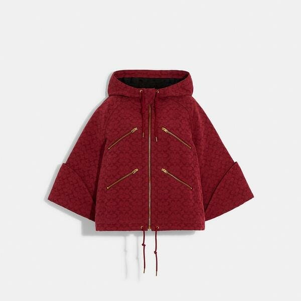 Fashion 4 Coach Signature Zipper Cape In Organic Cotton