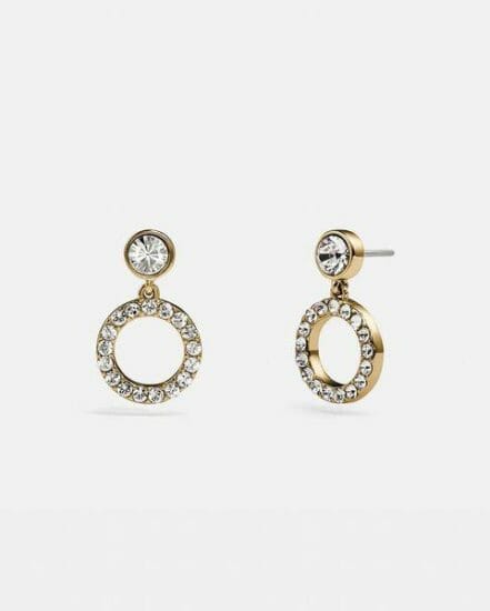 Fashion 4 Coach "Halo Pave Drop Stud Earrings