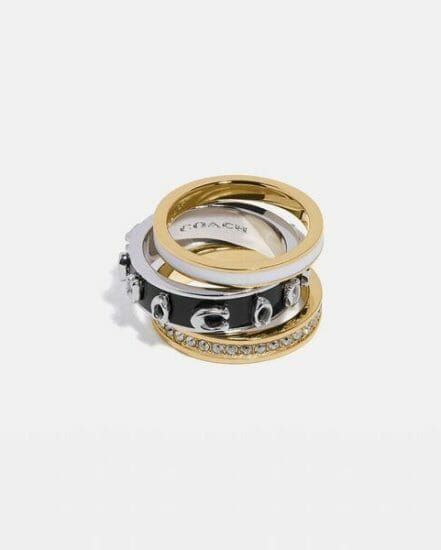 Fashion 4 Coach "Pegged Signature Ring Set