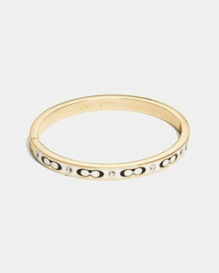 Fashion 4 Coach "Signature Stone Hinged Bangle