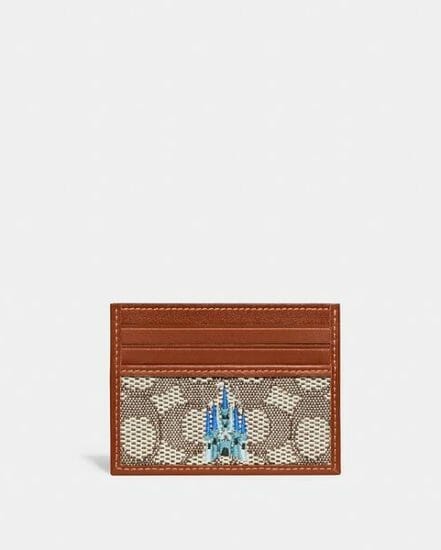 Fashion 4 Coach Disney x Coach Card Case In Signature Textile Jacquard With Castle Embroidery