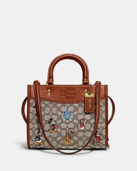 Fashion 4 Coach Disney x Coach Rogue 25 In Signature Textile Jacquard With Mickey Mouse And Friends Embroidery