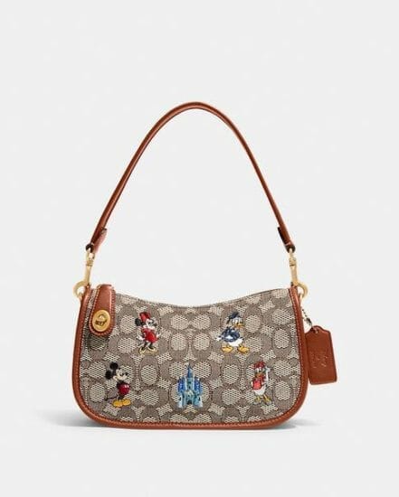 Fashion 4 Coach Disney x Coach Swinger Bag In Signature Textile Jacquard With Mickey Mouse And Friends Embroidery