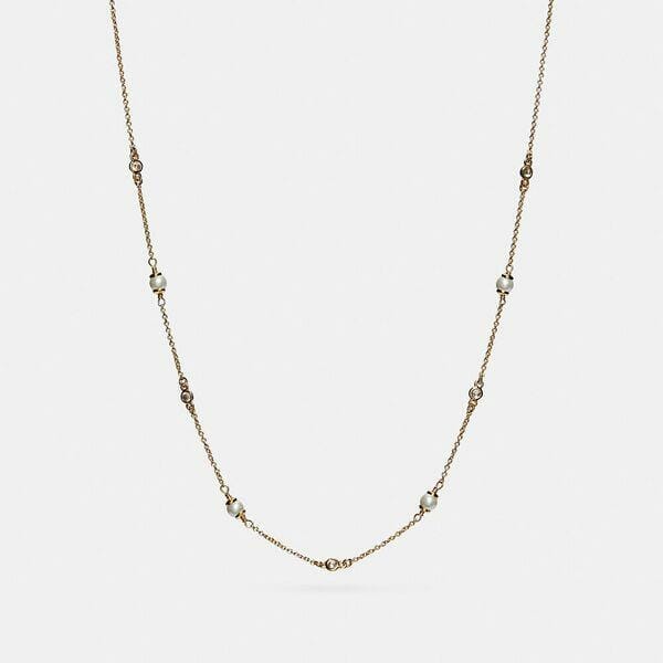 Fashion 4 Coach Classic Crystal Pearl Necklace