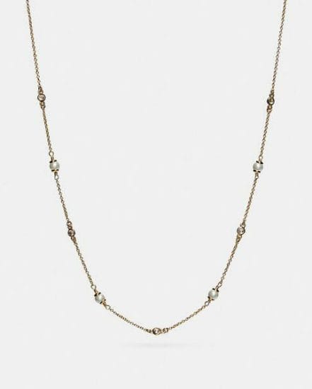 Fashion 4 Coach Classic Crystal Pearl Necklace