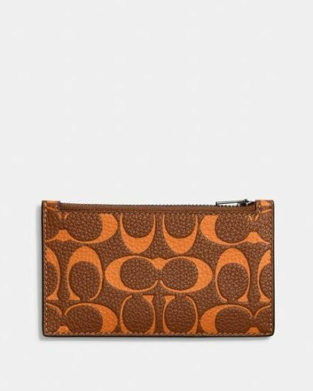 Fashion 4 Coach Zip Card Case In Signature Leather