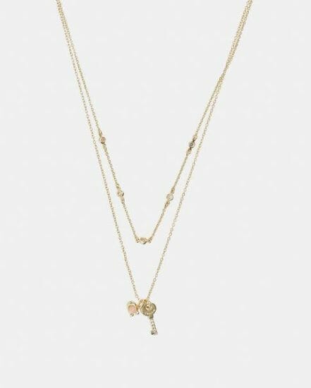 Fashion 4 Coach Double Chain Key Necklace