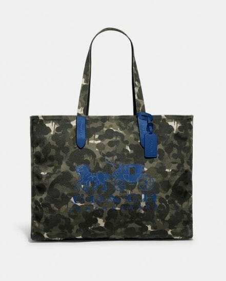 Fashion 4 Coach 100 Percent Recycled Canvas Tote 42 With Camo Print And Horse And Carriage