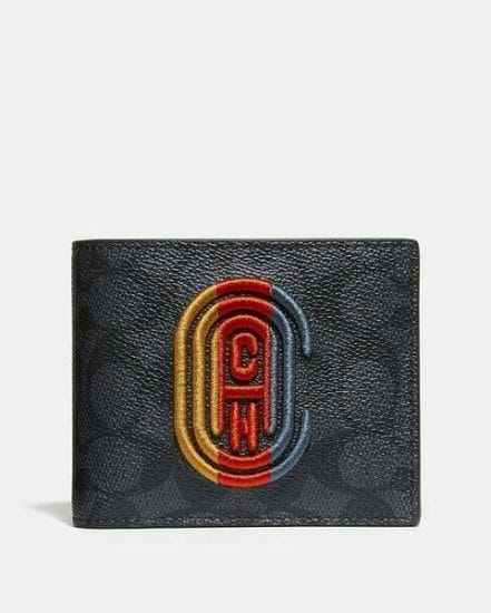 Fashion 4 Coach 3-In-1 Wallet In Signature Canvas With Coach Patch