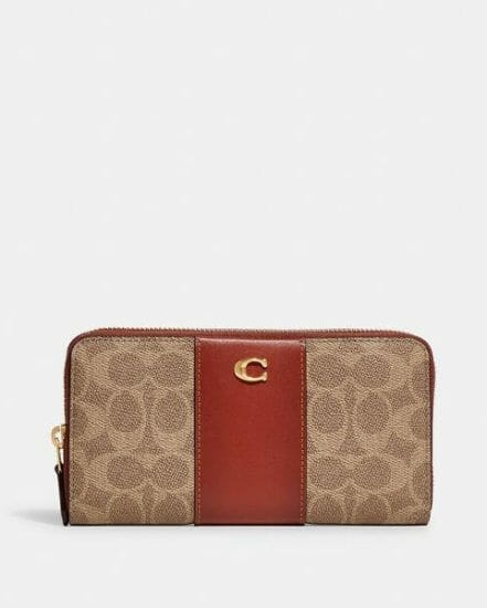 Fashion 4 Coach Accordion Zip Wallet In Colorblock Signature Canvas