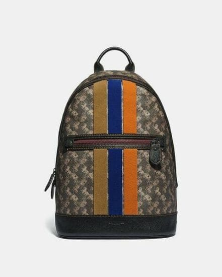 Fashion 4 Coach Barrow Backpack With Horse And Carriage Print And Varsity Stripe