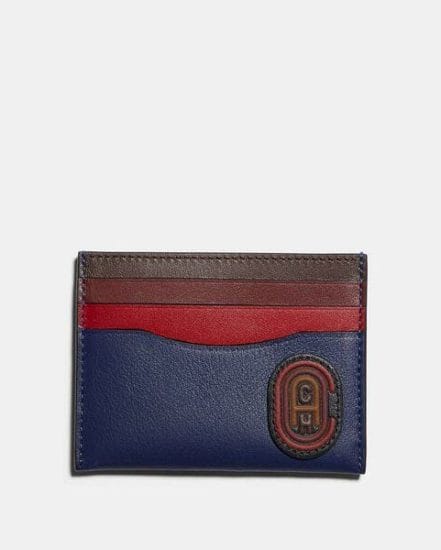 Fashion 4 Coach Card Case In Colorblock With Coach Patch