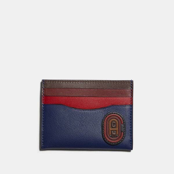 Fashion 4 Coach Card Case In Colorblock With Coach Patch