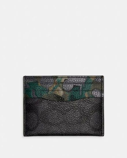 Fashion 4 Coach Card Case In Signature Canvas With Camo Print