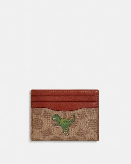 Fashion 4 Coach Card Case In Signature Canvas With Rexy Print