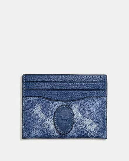 Fashion 4 Coach Card Case With Horse And Carriage Print And Archive Patch