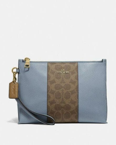 Fashion 4 Coach Charlie Pouch With Signature Canvas Blocking