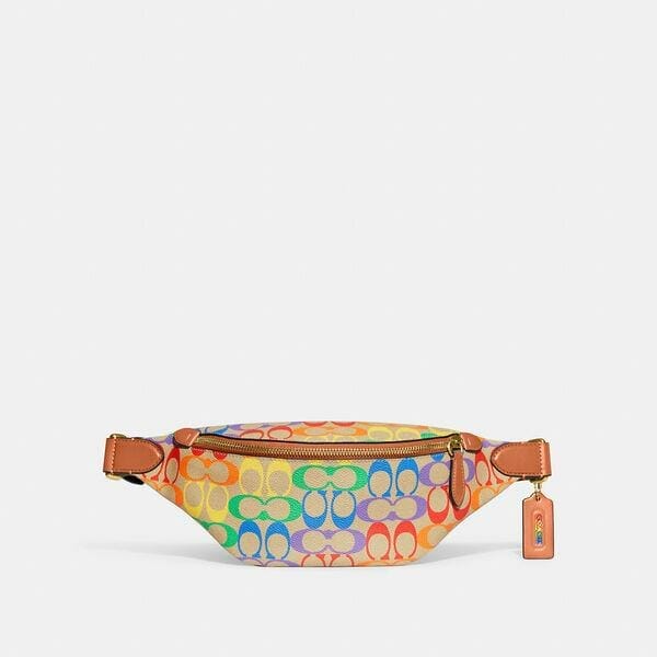 Fashion 4 Coach Charter Belt Bag 7 In Rainbow Signature Canvas