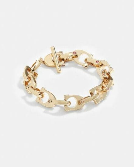 Fashion 4 Coach Chunky Signature Chain Link Bracelet