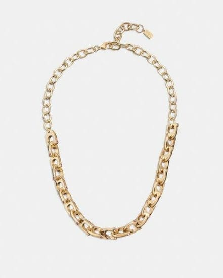 Fashion 4 Coach Chunky Signature Chain Link Necklace