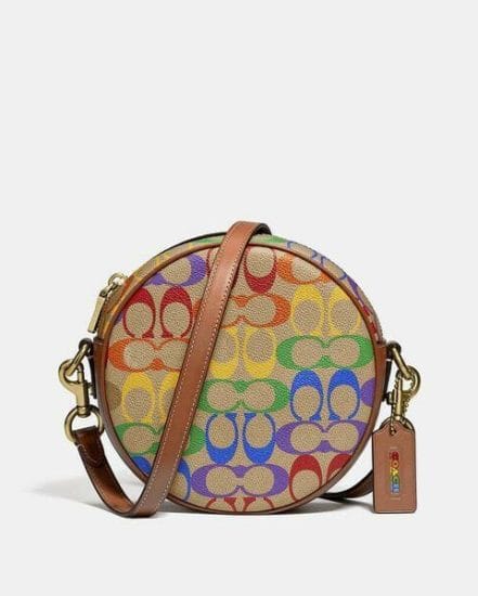 Fashion 4 Coach Circle Crossbody In Rainbow Signature Canvas