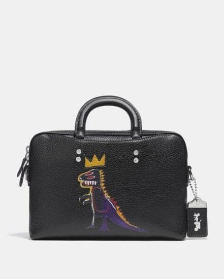 Fashion 4 Coach Coach X Basquiat Rogue Slim Brief 25 In Glovetan Pebble In Pez Dispenser
